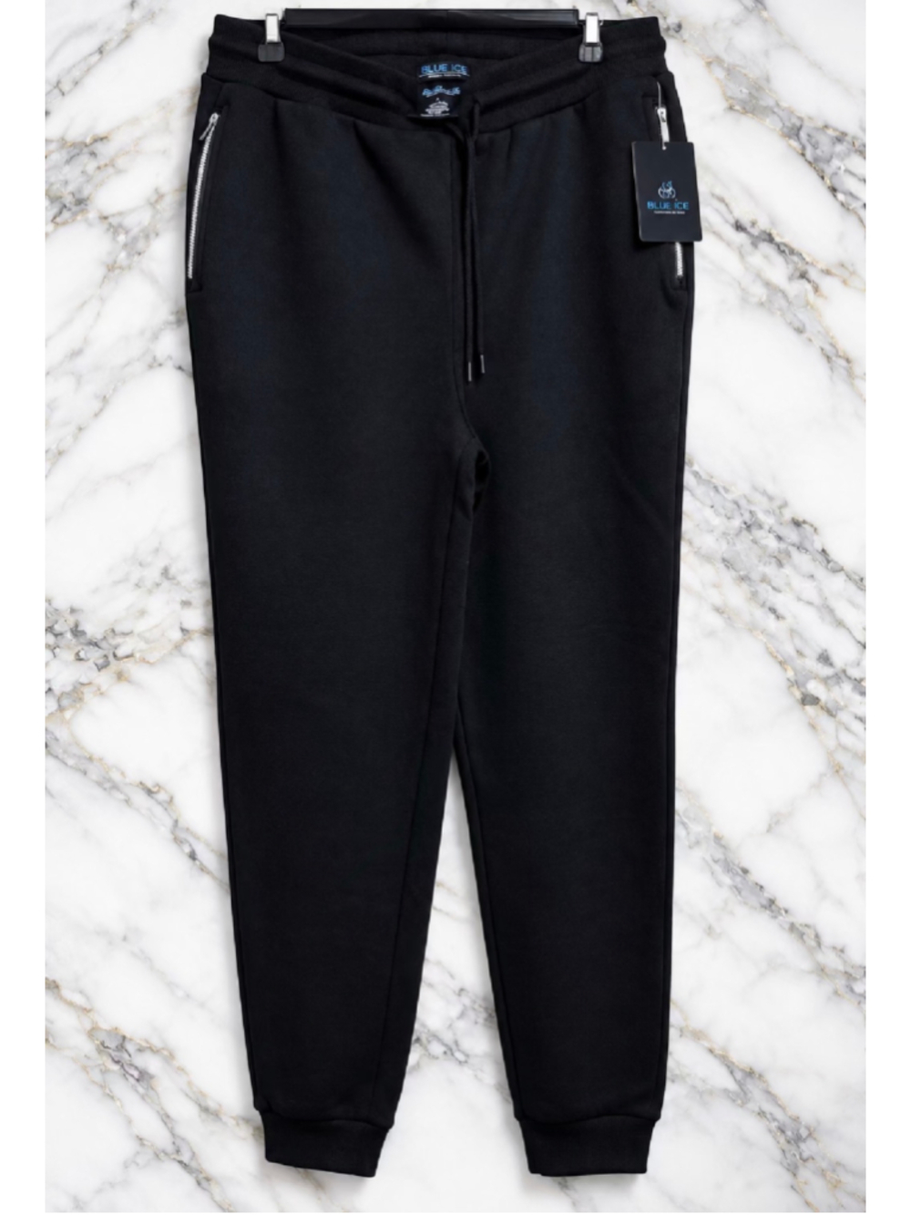 Men's Blue Ice Joggers Sweatpants Black Size L